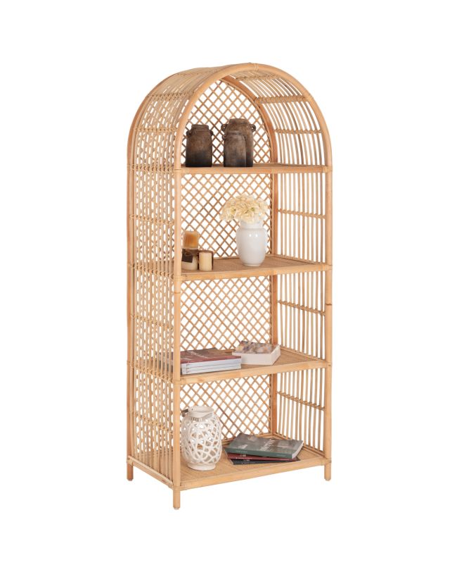 ΒΙΒΛΙΟΘΗΚΗ SIMOK HM9552 ΑΠΟ ΦΥΣΙΚΟ RATTAN ΣΕ ΦΥΣΙΚΟ ΧΡΩΜΑ 80x40x182Υεκ.
