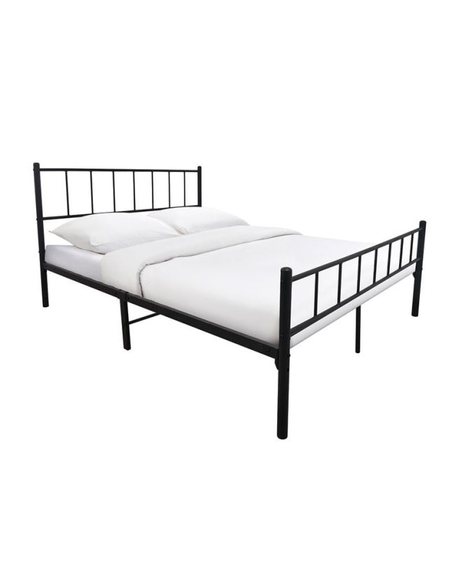 TIVO Κρεβάτι Διπλό, για Στρώμα 150x200cm, Μέταλλο Βαφή Μαύρο