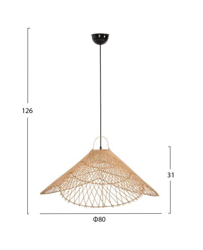 ΦΩΤΙΣΤΙΚΟ ΟΡΟΦΗΣ ΚΡΕΜΑΣΤΟ HM7879.02 RATTAN ΣΕ ΦΥΣΙΚΟ ΧΡΩΜΑ Φ80x126Υ εκ.