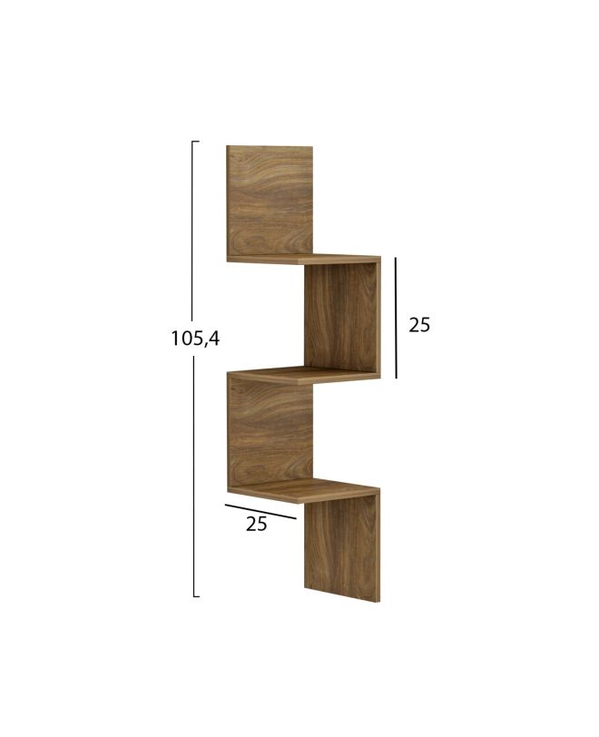 ΕΠΙΤΟΙΧΙΑ ΓΩΝΙΑΚΗ ΡΑΦΙΕΡΑ ILLUSION HM8935.11 ΜΕΛΑΜΙΝΗ ΣΕ ΣΚΟΥΡΟ ΦΥΣΙΚΟ 25x25x105,4Υεκ.