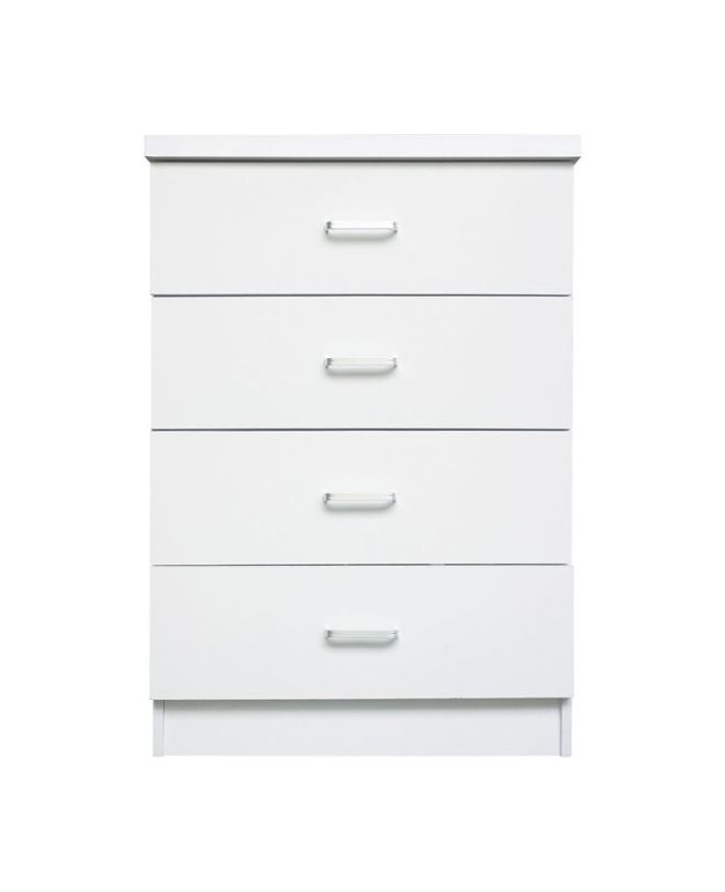 DRAWER Συρταριέρα με 4 Συρτάρια, Απόχρωση Άσπρο