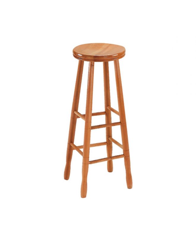ΟΞΙΑ Σκαμπό BAR Στρογγυλό, Λούστρο Φυσικό  33x33x77cm (ΚάθισμαΦ30cm)