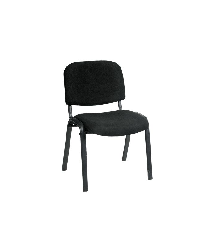 SIGMA Kαρέκλα-Pro Γραφείου Eπισκέπτη, Μέταλλο Βαφή Μαύρο, Ύφασμα Μαύρο  57x57x79cm / Σωλ.40x20/1.2mm
