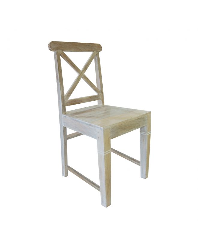 MAISON KIKA Καρέκλα Dining Ξύλo Mango - Antique Άσπρο  46x50x94cm