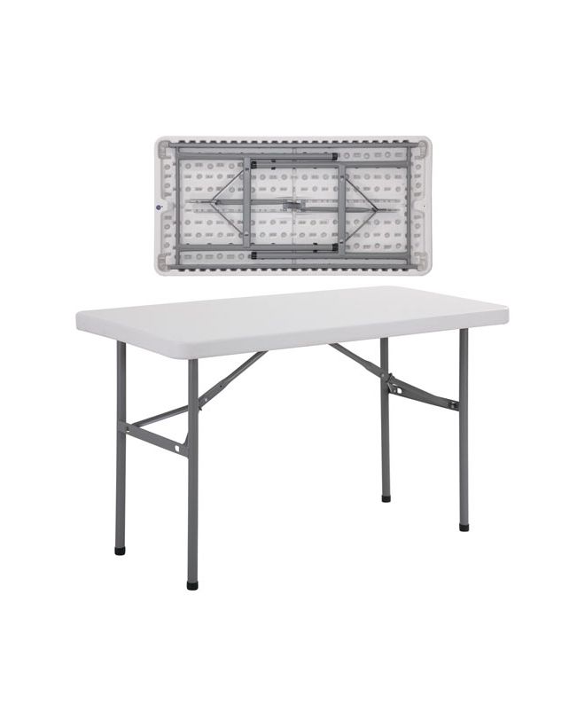 BLOW Τραπέζι Συνεδρίου - Catering Πτυσσόμενο, Μέταλλο Βαφή Γκρι, HDPE Άσπρο  122x60x74cm