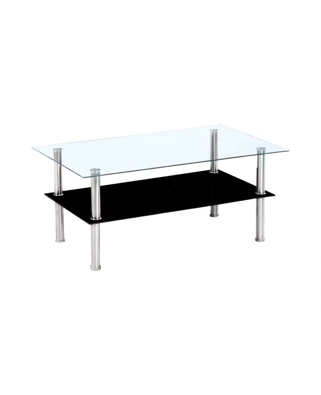DANIEL Τραπεζάκι Σαλονιού Καθιστικού,  Inox - Γυαλί  103x63x43cm