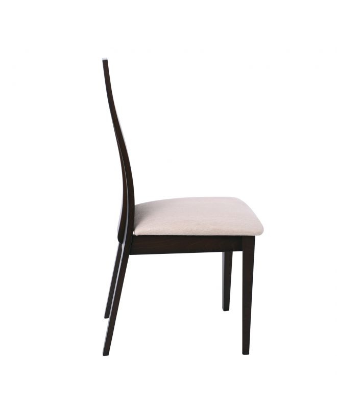 SAMBER Καρέκλα, Οξιά Καρυδί Burn Beech, Ύφασμα Καφέ  50x57x101cm
