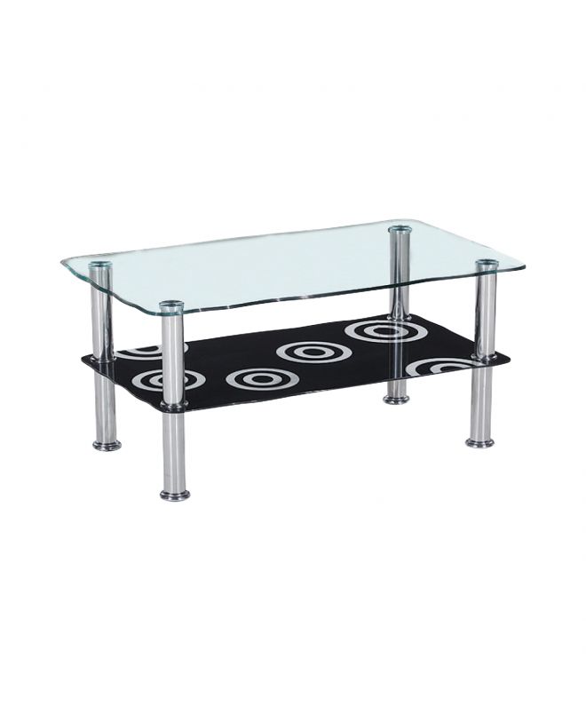 DANIEL DECO Τραπεζάκι Σαλονιού Καθιστικού, Inox - Γυαλί  75x45x41cm