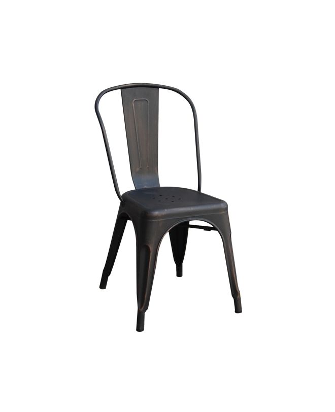RELIX Καρέκλα-Pro, Μέταλλο Βαφή Antique Black  45x51x85cm