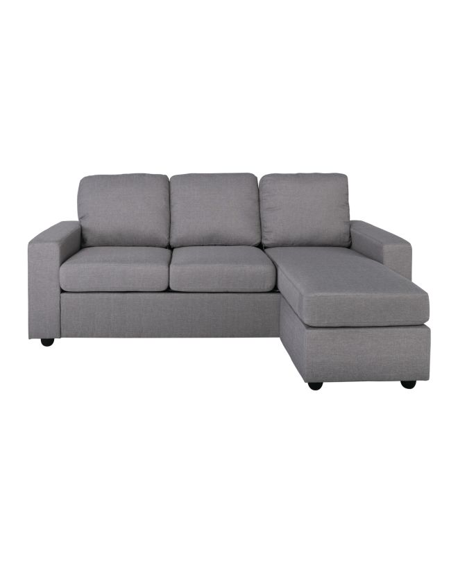 PORTLAND-W Καναπές Σαλονιού - Καθιστικού, Γωνία Αναστρέψιμος Ύφασμα Ανοιχτό Γκρι  203x140x85cm H.88cm