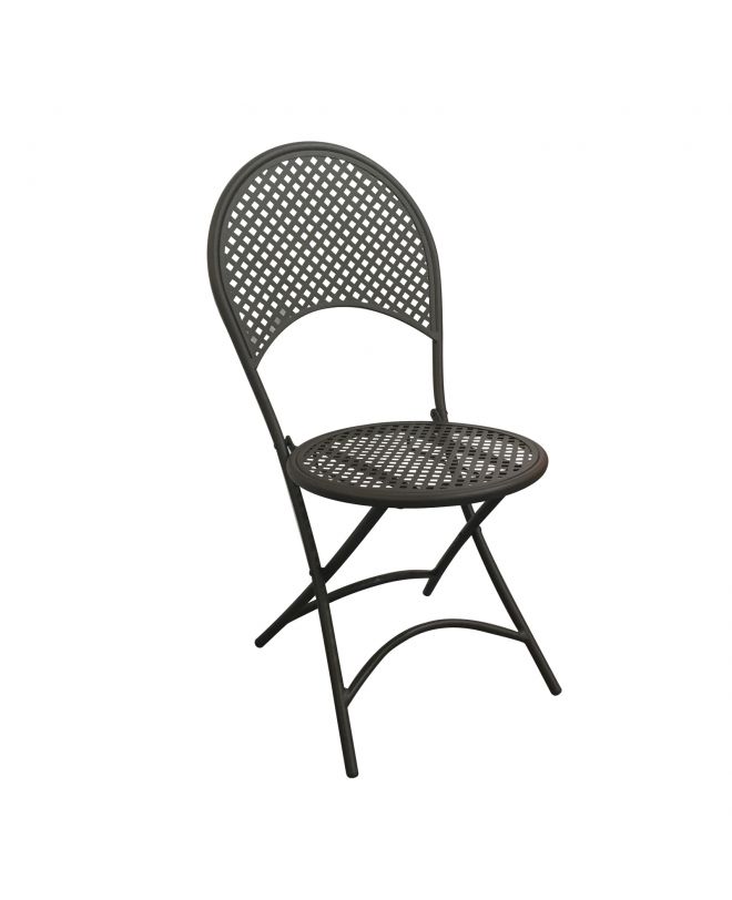 RONDO Καρέκλα Πτυσσόμενη, Μέταλλο Mesh Βαφή Μαύρο  42x54x85cm