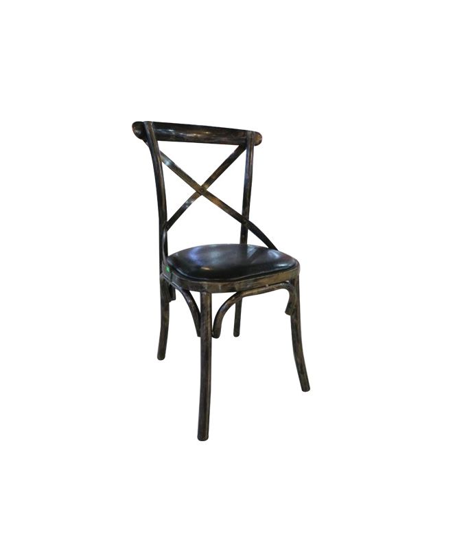 MARLIN Καρέκλα Τραπεζαρίας Μέταλλο Βαφή Black Gold, PU Μαύρο  52x46x91cm