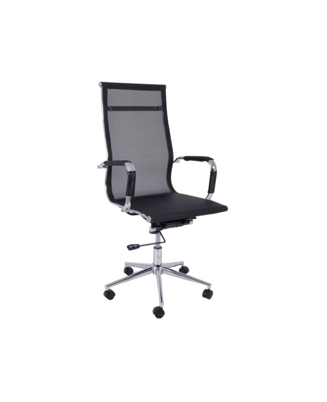 BF3200 Πολυθρόνα Διευθυντή Μέταλλο Χρώμιο - Mesh Μαύρο  55x64x108/116cm