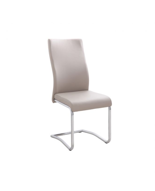 BENSON Καρέκλα Μέταλλο Χρώμιο, PVC Cappuccino  46x52x97cm