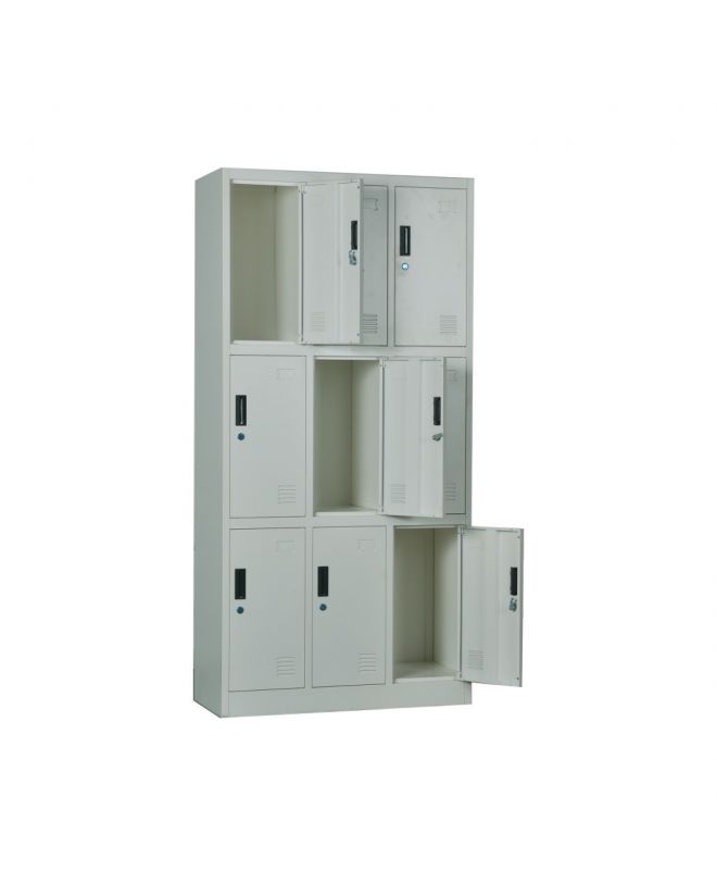 LOCKER 9 Θέσεων Μέταλλο Βαφή Γκρι  90x40x185cm