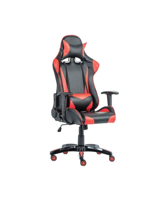 BF8050 Gaming Πολυθρόνα Γραφείου, Ανάκλιση Πλάτης έως 90°, Pu Μαύρο - Κόκκινο  70x67/134x125/135cm