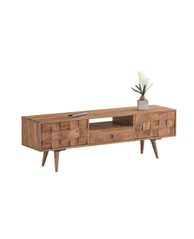 TEKA Έπιπλο TV Ξύλο Ακακία Φυσικό  140x35x45cm