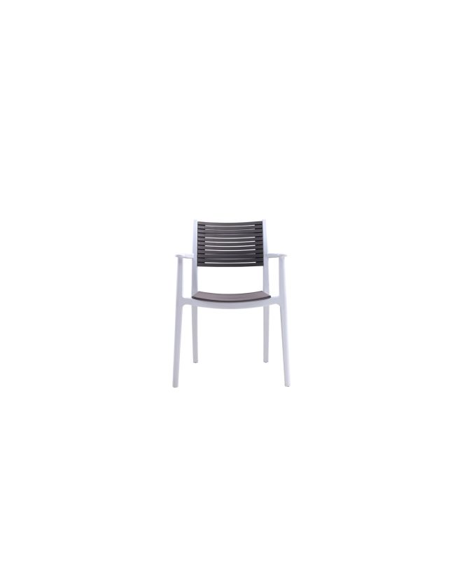 AKRON Πολυθρόνα PP-UV Άσπρο - Sand Beige  60x55x85cm