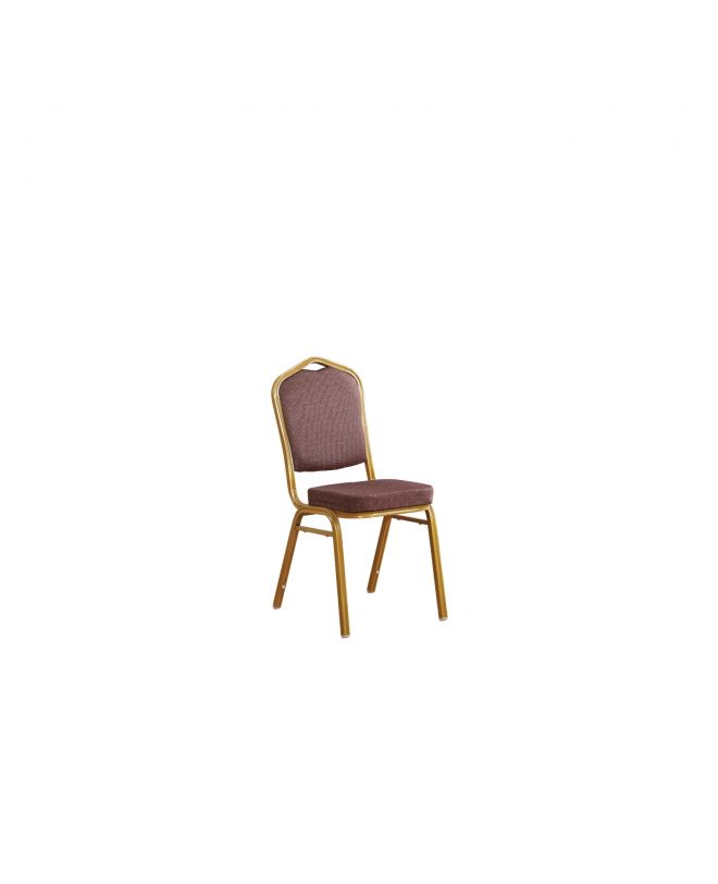 HILTON Καρέκλα Μέταλλο Βαφή Gold, Ύφασμα Καφέ  44x55x93cm