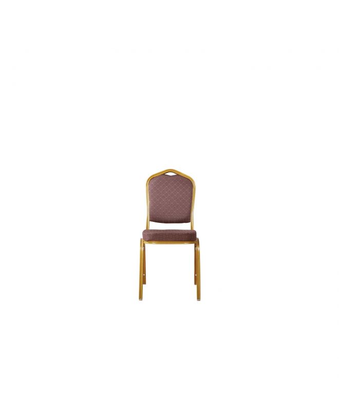HILTON Καρέκλα Μέταλλο Βαφή Gold, Ύφασμα Καφέ  44x55x93cm