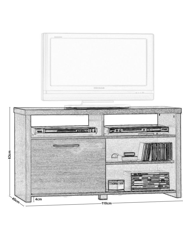 ANALOG Έπιπλο TV Απόχρωση Sonoma Oak  110x45x63cm