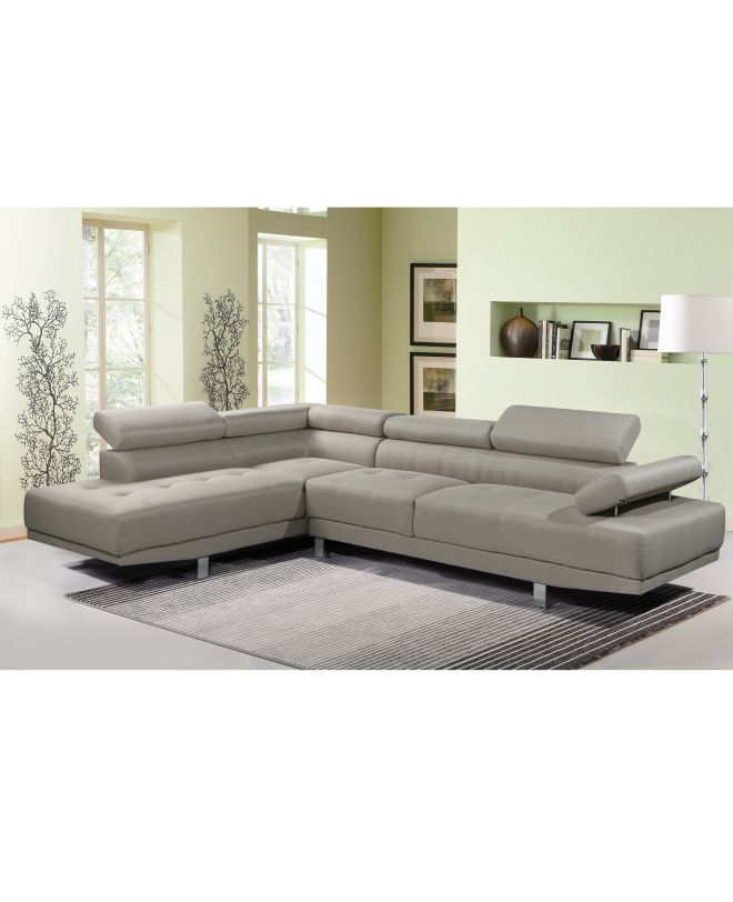 SECTOR Καναπές Σαλονιού Δεξιά Γωνία, Ανακλινόμενα Κεφαλάρια, Ύφασμα Μπεζ  265x191x82cm H.82cm