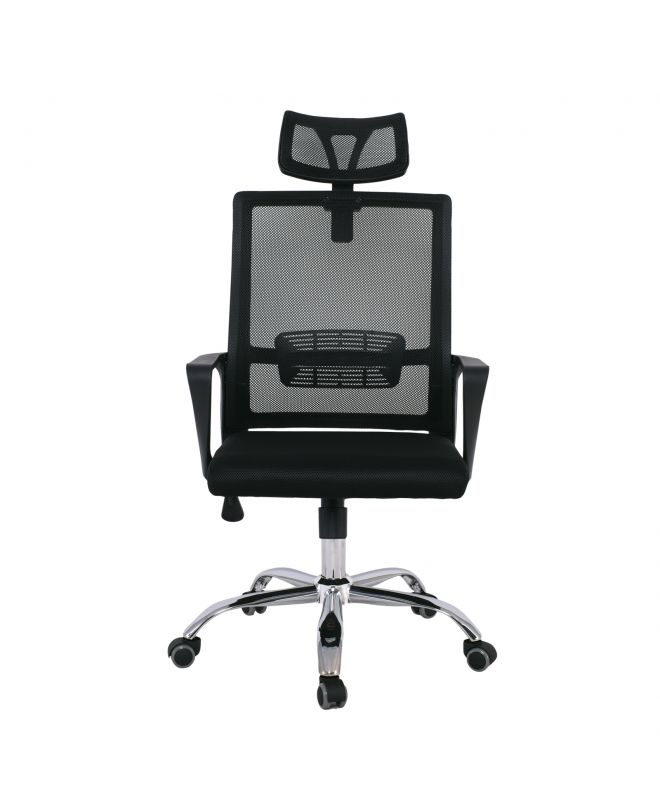 BF2030 Πολυθρόνα Γραφείου Διευθυντή Mesh Μαύρο  58x67x110/118cm