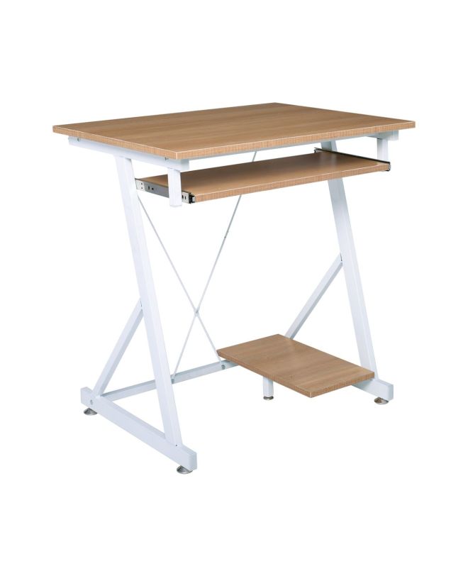UNIT Γραφείο Η/Υ Μέταλλο Βαφή Άσπρο, Melamine Απόχρωση Sonoma
