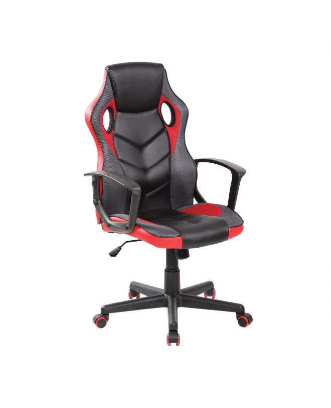 BF7700 Gaming Πολυθρόνα Mesh, Pu Μαύρο - Κόκκινο  62x59x105/117cm