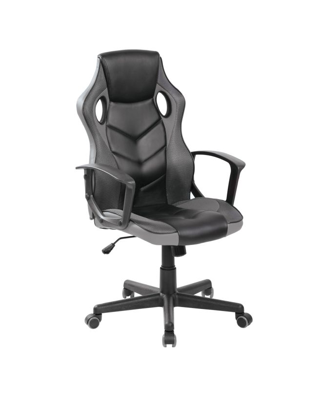 BF7700 Gaming Πολυθρόνα Mesh, Pu Μαύρο - Γκρι  62x59x105/117cm