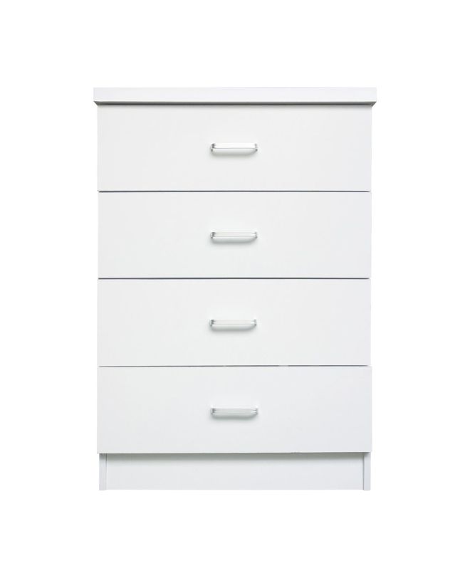 DRAWER Συρταριέρα με 4 Συρτάρια, Απόχρωση Άσπρο