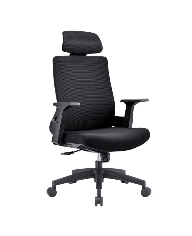 BF8900 Πολυθρόνα Γραφείου Διευθυντή, Mesh Μαύρο, Ύφασμα Μαύρο  64x66x116/128cm