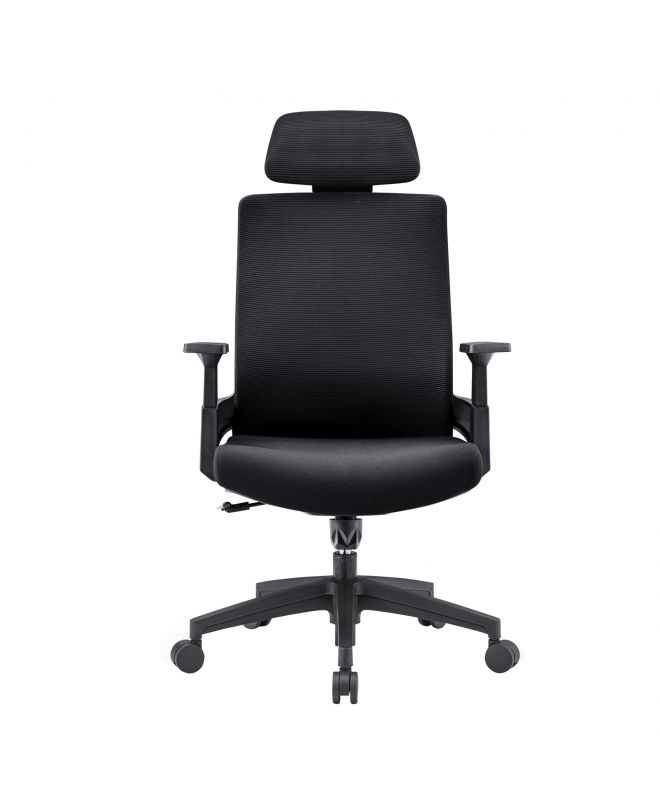 BF8900 Πολυθρόνα Γραφείου Διευθυντή, Mesh Μαύρο, Ύφασμα Μαύρο  64x66x116/128cm