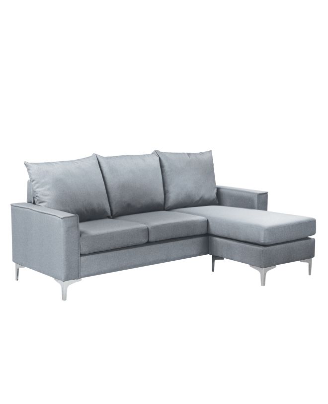 AVANT Καναπές Σαλονιού Καθιστικού Γωνία Αναστρέψιμος Ύφασμα Ανοιχτό Γκρι  192x127x72/H.83cm