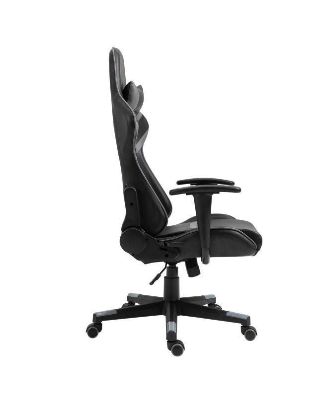 BF9050 Gaming Πολυθρόνα Γραφείου, Ανάκλιση Πλάτης έως 90°, Pu Μαύρο - Γκρι  67x69x124/134cm