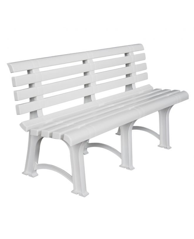 ATENA Παγκάκι Κήπου-Βεράντας, PP Άσπρο  150x73x51cm