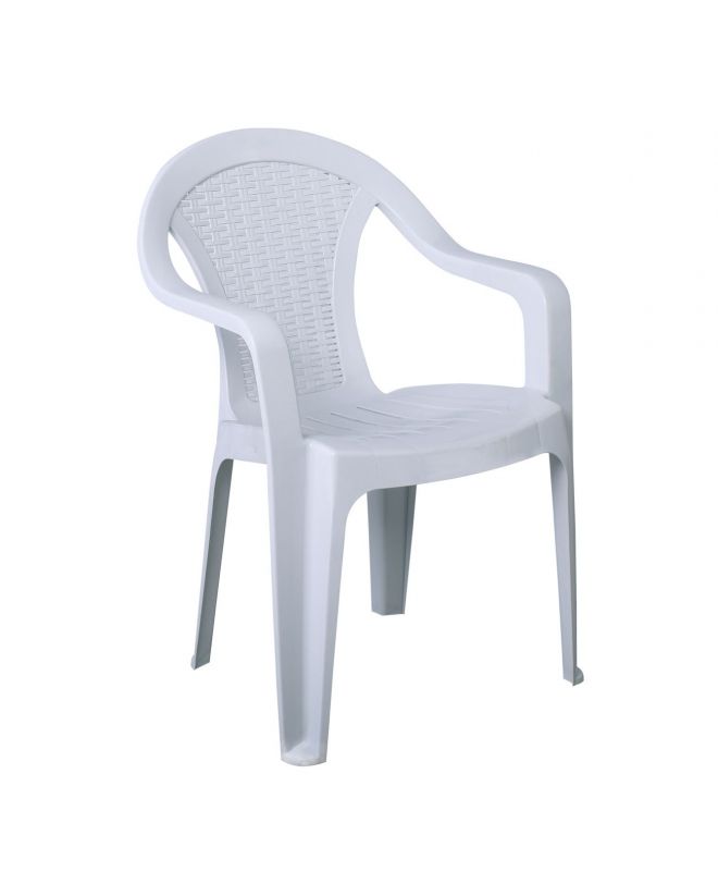 INTEX Πολυθρόνα Κήπου Στοιβαζόμενη, PP Άσπρο  54x53x78cm