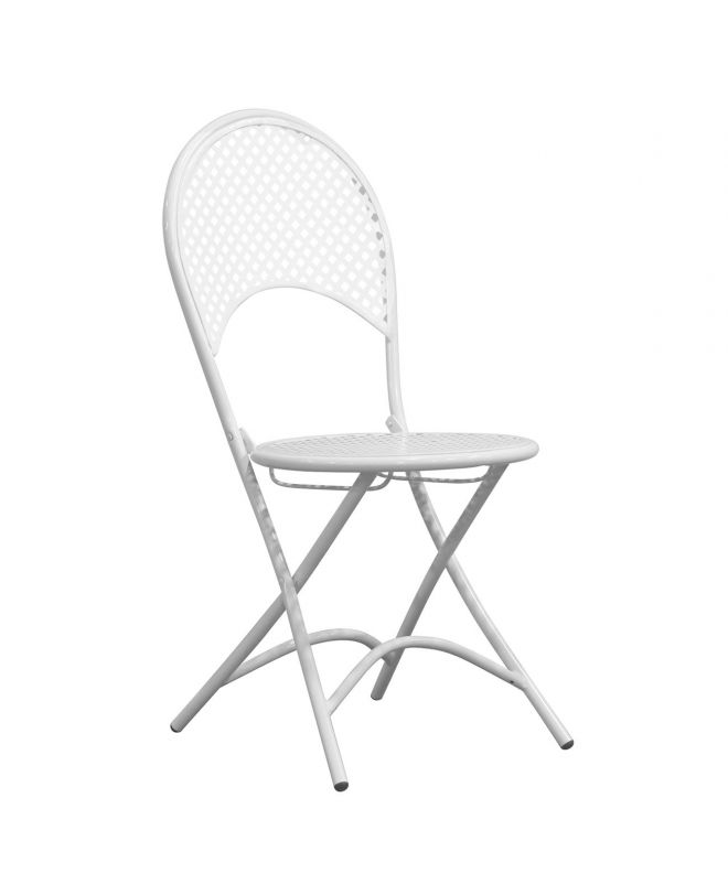 RONDO Καρέκλα Πτυσσόμενη, Μέταλλο Mesh Βαφή Άσπρο  42x54x85cm