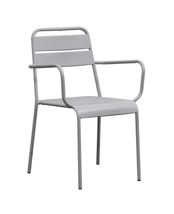 BRIO Πολυθρόνα-Pro Στοιβαζόμενη, Μέταλλο Βαφή Cool Grey 4C  57x58x84cm