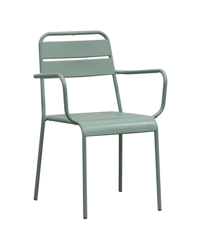 BRIO Πολυθρόνα-Pro Στοιβαζόμενη, Μέταλλο Βαφή Sandy Green 5635C  57x58x84cm
