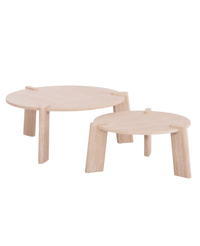 ΣΕΤ 2ΤΜΧ ΤΡΑΠΕΖΙΑ ΣΑΛΟΝΙΟΥ EQUIL HM9943.01 MDF ΜΕ ΜΕΛΑΜΙΝΗ-ΦΥΣΙΚΟ 66x66εκ + 87x87εκ