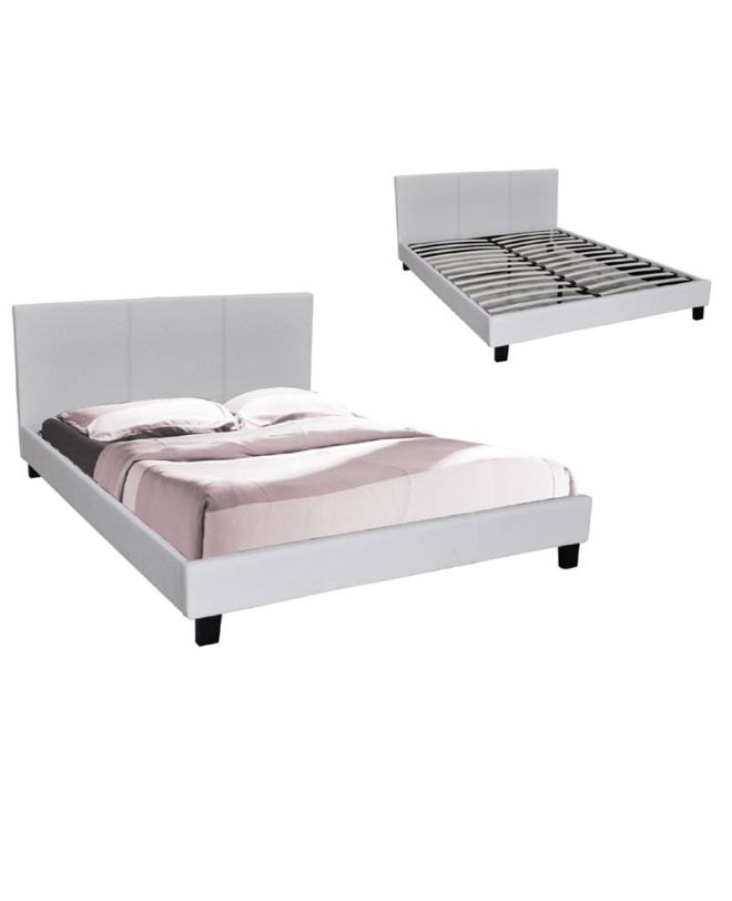 WILTON Κρεβάτι Διπλό για Στρώμα 140x190cm, Pu Άσπρο