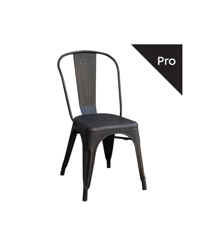 RELIX Καρέκλα-Pro, Στοιβαζόμενη, Μέταλλο Βαφή Antique Black