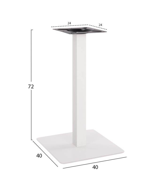 ΒΑΣΗ ΜΕΤΑΛΛΙΚΗ ΛΕΥΚΗ ΜΑΤ 40X40X72Υεκ. HM414.12