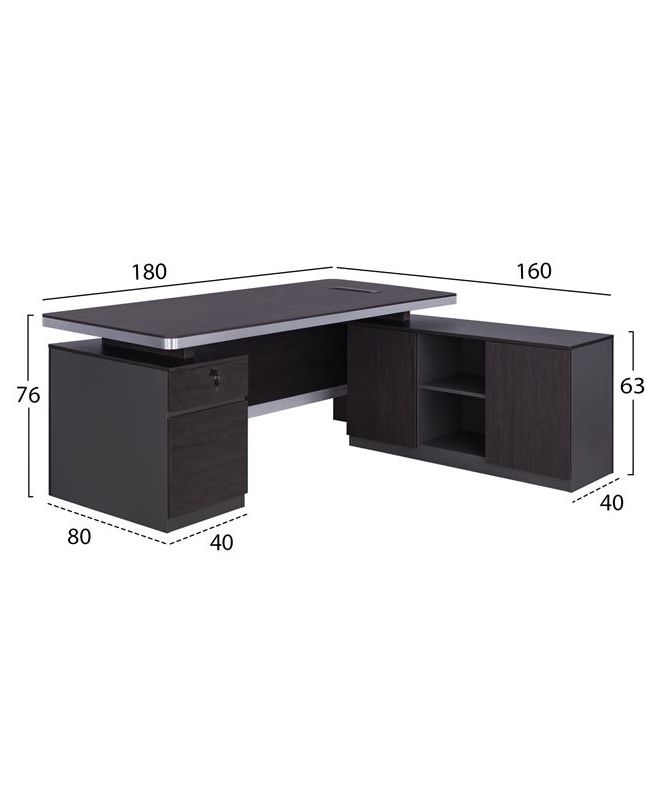 ΕΠΑΓΓΕΛΜΑΤΙΚΟ ΓΡΑΦΕΙΟ ΔΕΞΙΑ ΓΩΝΙΑ HM2092R ROSEWOOD 180X160X76Y εκ.