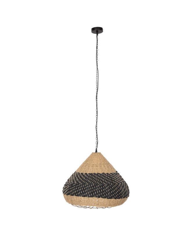 ΦΩΤΙΣΤΙΚΟ ΟΡΟΦΗΣ ΚΡΕΜΑΣΤΟ HM4354 ΦΥΣΙΚΟ RAΤΤΑΝ-PAPER ROPE-ΦΥΣΙΚΟ&ΜΑΥΡΟ Φ54x42-145Υεκ.