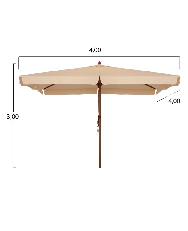 ΟΜΠΡΕΛΑ ΕΠΑΓΓΕΛΜΑΤΙΚΗ WALLER 4,00X4,00X3,00Y ΜΕ ΞΥΛΙΝΟ ΣΚΕΛΕΤΟ HM6023 ΜΠΕΖ