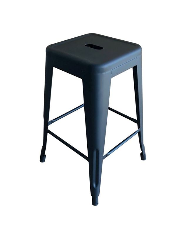 RELIX Σκαμπό Bar H.65cm, Στοιβαζόμενο, Μέταλλο Βαφή Μαύρο Matte