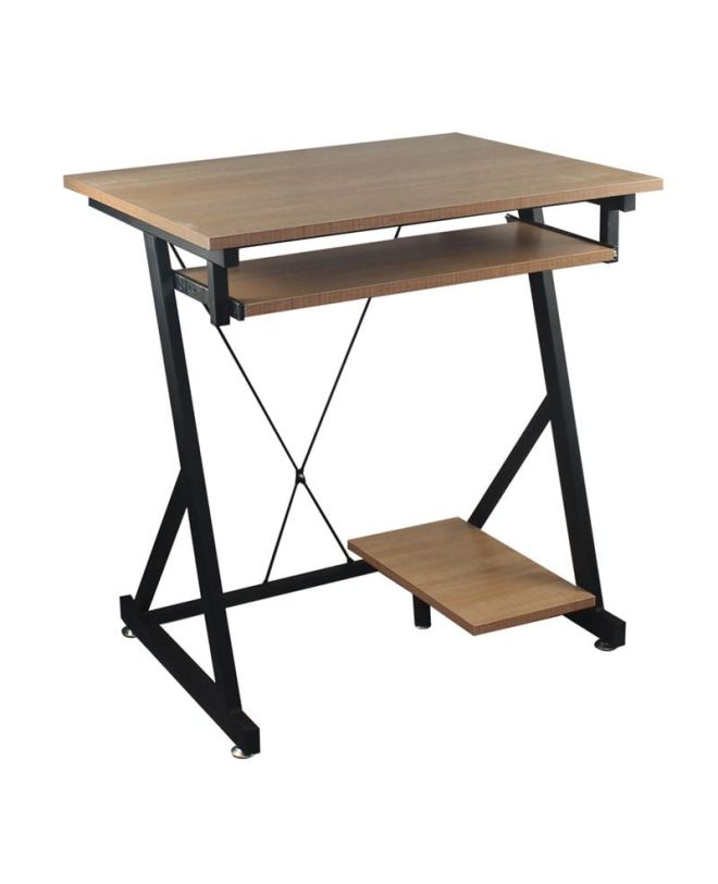 UNIT Γραφείο Η/Υ Μέταλλο Βαφή Μαύρο, Melamine Απόχρωση Sonoma