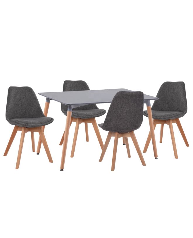 ΣΕΤ ΤΡΑΠΕΖΑΡΙΑΣ 5ΤΜΧ VEGAS HM21177 MDF TOP ΣΕ ΓΚΡΙ--ΥΦΑΣΜΑ ΣΕ ΓΚΡΙ